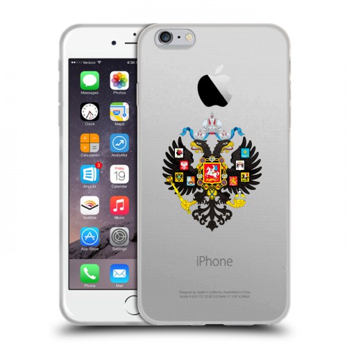 Полупрозрачный дизайнерский силиконовый чехол для Iphone 6 Plus/6s Plus Российский флаг