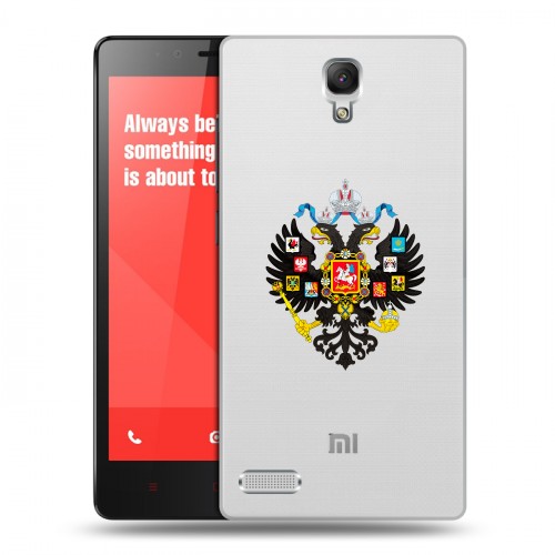 Полупрозрачный дизайнерский пластиковый чехол для Xiaomi RedMi Note Российский флаг