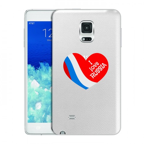 Полупрозрачный дизайнерский пластиковый чехол для Samsung Galaxy Note Edge Российский флаг