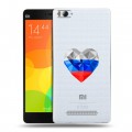 Полупрозрачный дизайнерский пластиковый чехол для Xiaomi Mi4i Российский флаг