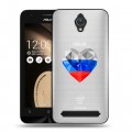 Полупрозрачный дизайнерский пластиковый чехол для ASUS Zenfone Go Российский флаг