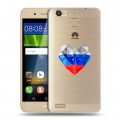 Полупрозрачный дизайнерский пластиковый чехол для Huawei GR3 Российский флаг