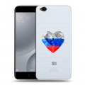 Полупрозрачный дизайнерский пластиковый чехол для Xiaomi Mi5C Российский флаг