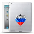 Полупрозрачный дизайнерский пластиковый чехол для Ipad 2/3/4 Российский флаг