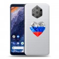 Полупрозрачный дизайнерский пластиковый чехол для Nokia 9 PureView Российский флаг