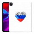 Полупрозрачный дизайнерский пластиковый чехол для Ipad Pro 12.9 (2020) Российский флаг