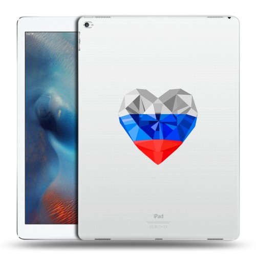 Полупрозрачный дизайнерский пластиковый чехол для Ipad Pro Российский флаг