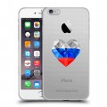 Полупрозрачный дизайнерский силиконовый чехол для Iphone 6 Plus/6s Plus Российский флаг