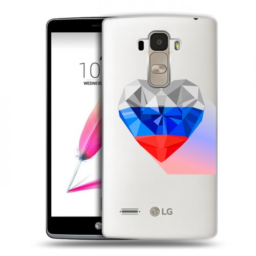 Полупрозрачный дизайнерский пластиковый чехол для LG G4 Stylus Российский флаг