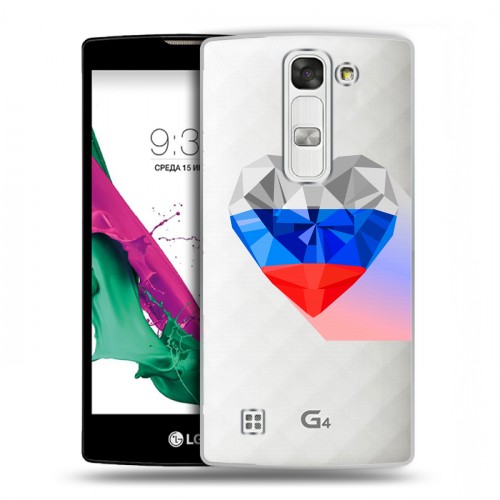 Полупрозрачный дизайнерский пластиковый чехол для LG G4c Российский флаг