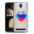 Полупрозрачный дизайнерский пластиковый чехол для ASUS Zenfone Go Российский флаг