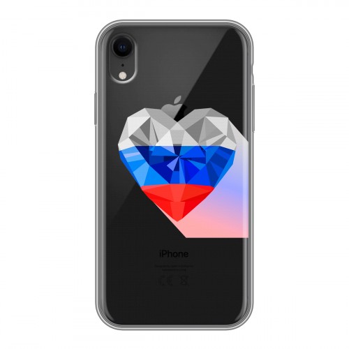 Полупрозрачный дизайнерский пластиковый чехол для Iphone Xr Российский флаг