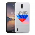 Полупрозрачный дизайнерский пластиковый чехол для Nokia 1.3 Российский флаг