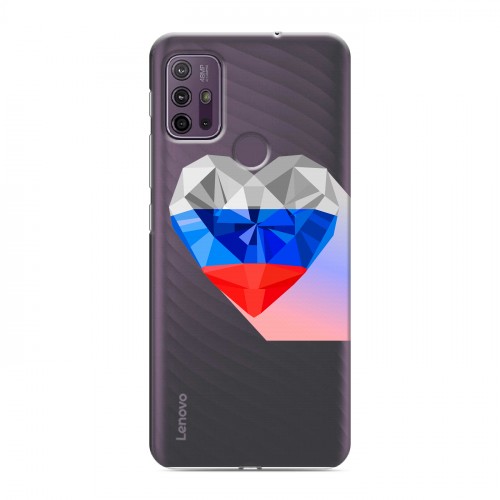 Полупрозрачный дизайнерский пластиковый чехол для Lenovo K13 Note Российский флаг