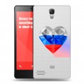 Полупрозрачный дизайнерский силиконовый чехол для Xiaomi RedMi Note Российский флаг