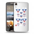 Полупрозрачный дизайнерский силиконовый чехол для HTC Desire 828 Российский флаг