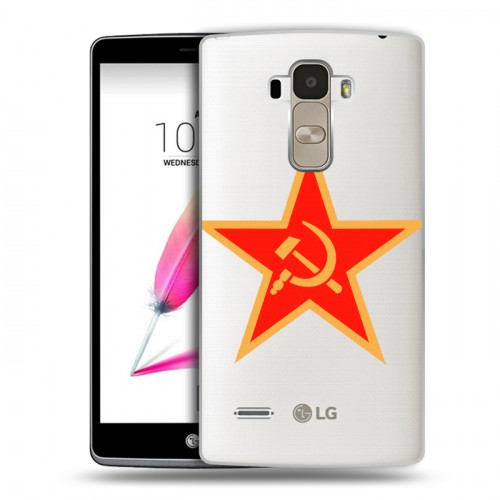 Полупрозрачный дизайнерский пластиковый чехол для LG G4 Stylus Флаг СССР