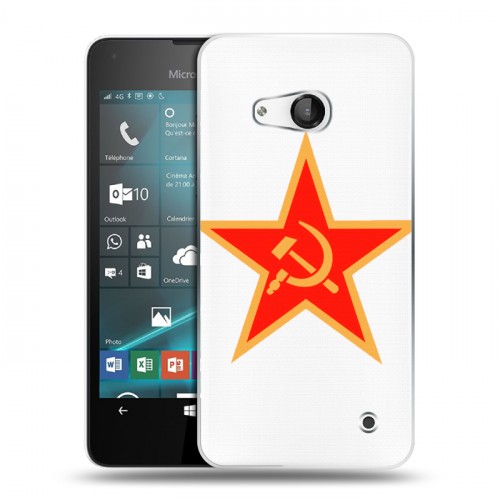 Полупрозрачный дизайнерский пластиковый чехол для Microsoft Lumia 550 Флаг СССР