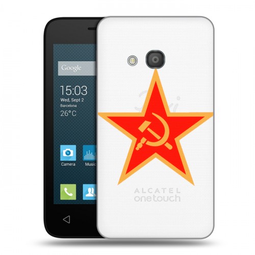 Полупрозрачный дизайнерский пластиковый чехол для Alcatel One Touch Pixi 4 (4) Флаг СССР
