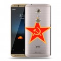 Полупрозрачный дизайнерский пластиковый чехол для ZTE Axon 7 Флаг СССР