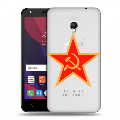 Полупрозрачный дизайнерский пластиковый чехол для Alcatel Pixi 4 (5) 5010D Флаг СССР