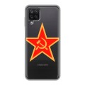 Полупрозрачный дизайнерский силиконовый чехол для Samsung Galaxy A12 Флаг СССР