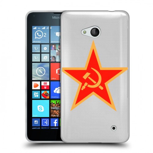 Полупрозрачный дизайнерский силиконовый чехол для Microsoft Lumia 640 Флаг СССР