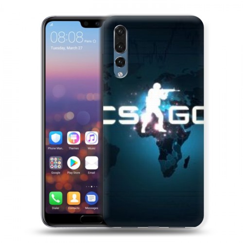 Дизайнерский силиконовый с усиленными углами чехол для Huawei P20 Pro Counter-Strike