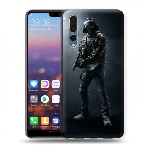 Дизайнерский силиконовый с усиленными углами чехол для Huawei P20 Pro Rainbow Six Siege