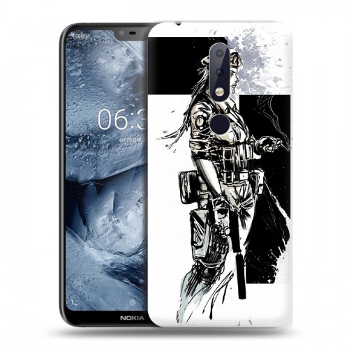 Дизайнерский силиконовый чехол для Nokia 6.1 Plus Rainbow Six Siege