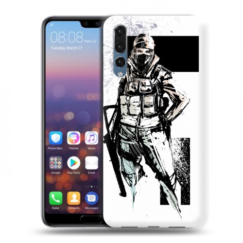 Дизайнерский силиконовый с усиленными углами чехол для Huawei P20 Pro Rainbow Six Siege