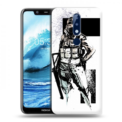 Дизайнерский силиконовый чехол для Nokia 5.1 Plus Rainbow Six Siege