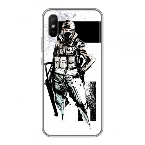 Дизайнерский силиконовый с усиленными углами чехол для Xiaomi RedMi 9A Rainbow Six Siege