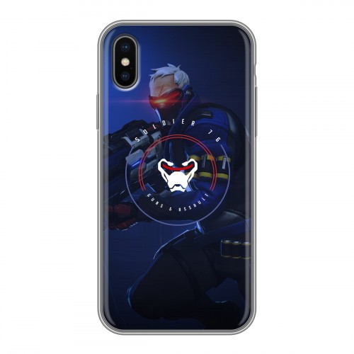 Дизайнерский силиконовый чехол для Iphone x10 Overwatch