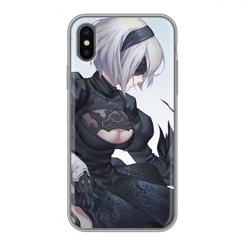 Дизайнерский силиконовый чехол для Iphone x10 NieR:Automata