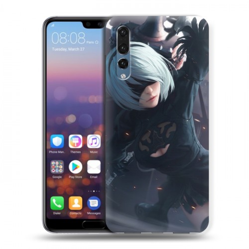 Дизайнерский силиконовый с усиленными углами чехол для Huawei P20 Pro NieR:Automata