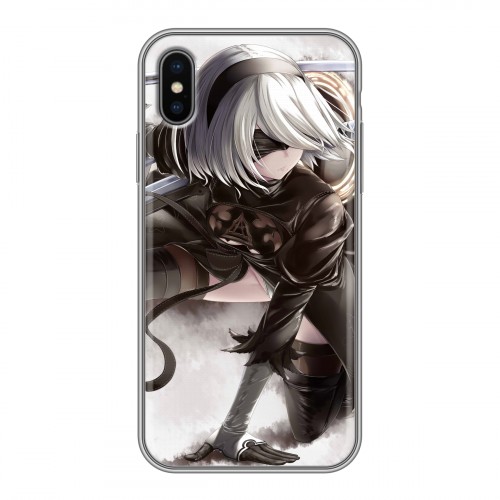 Дизайнерский силиконовый чехол для Iphone x10 NieR:Automata