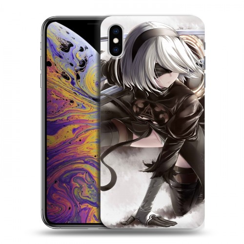 Дизайнерский силиконовый чехол для Iphone Xs Max NieR:Automata