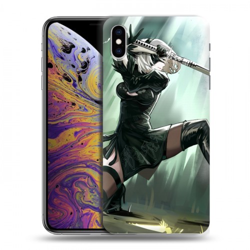 Дизайнерский силиконовый чехол для Iphone Xs Max NieR:Automata