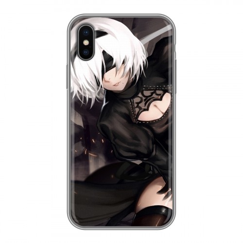 Дизайнерский силиконовый чехол для Iphone x10 NieR:Automata