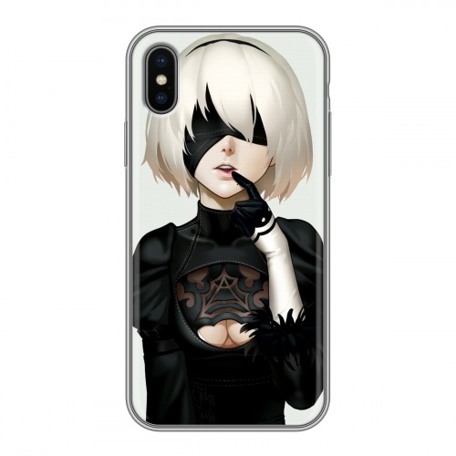 Дизайнерский силиконовый чехол для Iphone x10 NieR:Automata