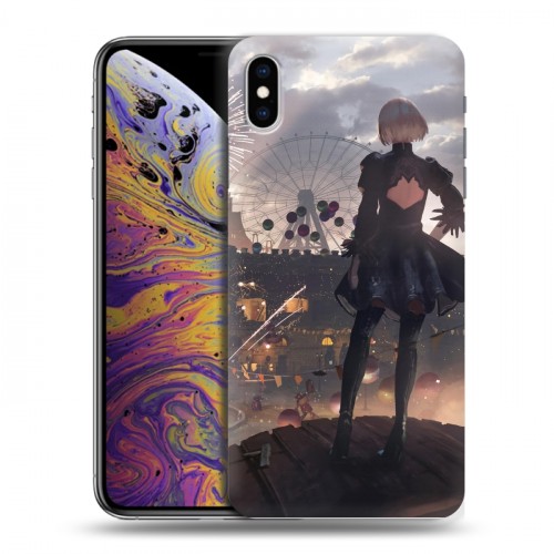 Дизайнерский силиконовый чехол для Iphone Xs Max NieR:Automata