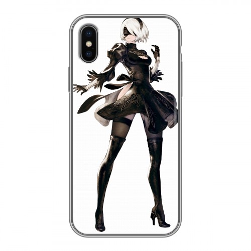 Дизайнерский силиконовый чехол для Iphone x10 NieR:Automata