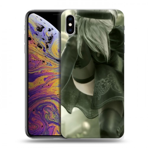 Дизайнерский силиконовый чехол для Iphone Xs Max NieR:Automata