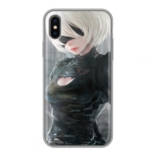 Дизайнерский силиконовый чехол для Iphone x10 NieR:Automata