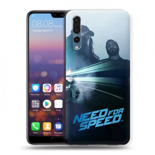 Дизайнерский силиконовый с усиленными углами чехол для Huawei P20 Pro Need For Speed