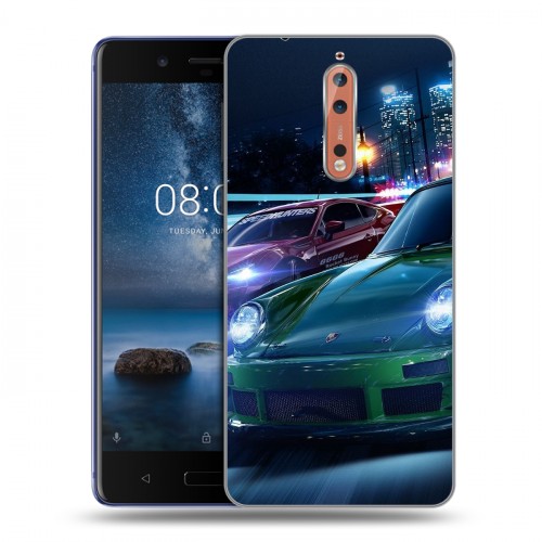 Дизайнерский пластиковый чехол для Nokia 8 Need For Speed