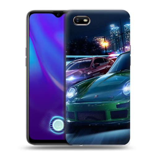 Дизайнерский силиконовый с усиленными углами чехол для OPPO A1k Need For Speed