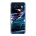 Дизайнерский силиконовый с усиленными углами чехол для Xiaomi Poco X3 Need For Speed