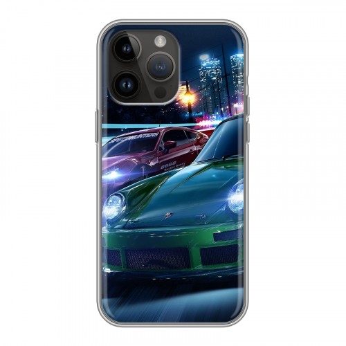 Дизайнерский силиконовый с усиленными углами чехол для Iphone 14 Pro Max Need For Speed